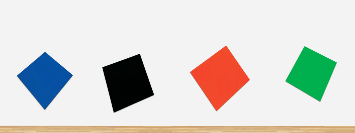 <p><em>Blue Black Red Green</em> 2000<br />Oil on canvas, four panels<br />Fondation Beyeler, Riehen/Basel</p>