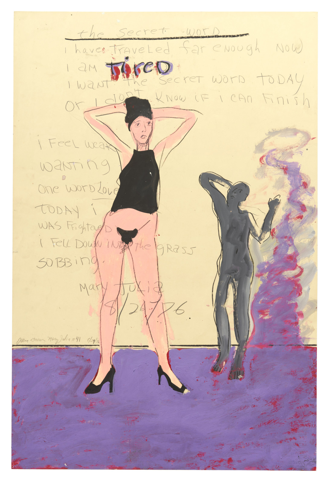 Drawing by Joan Brown, , dated 1976