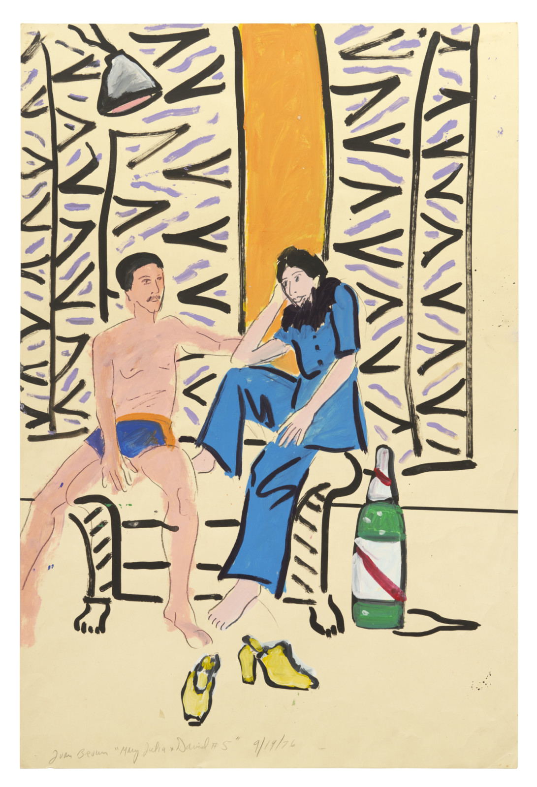 Drawing by Joan Brown, , dated 1976