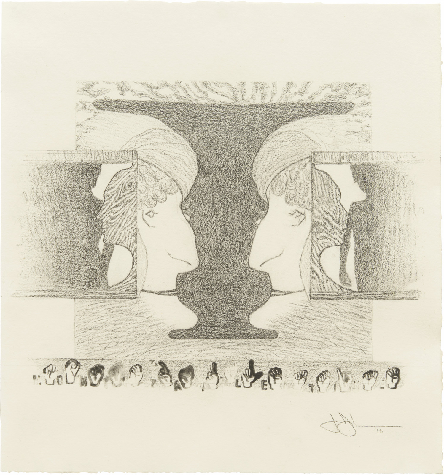Drawing by Jasper Johns, , dated 2010