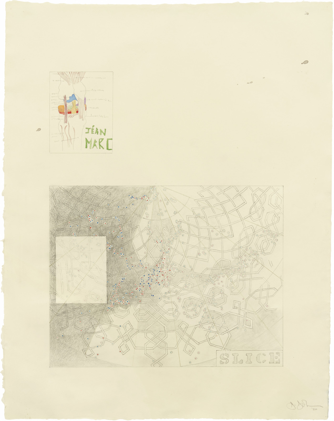 Drawing by Jasper Johns, , dated 2020