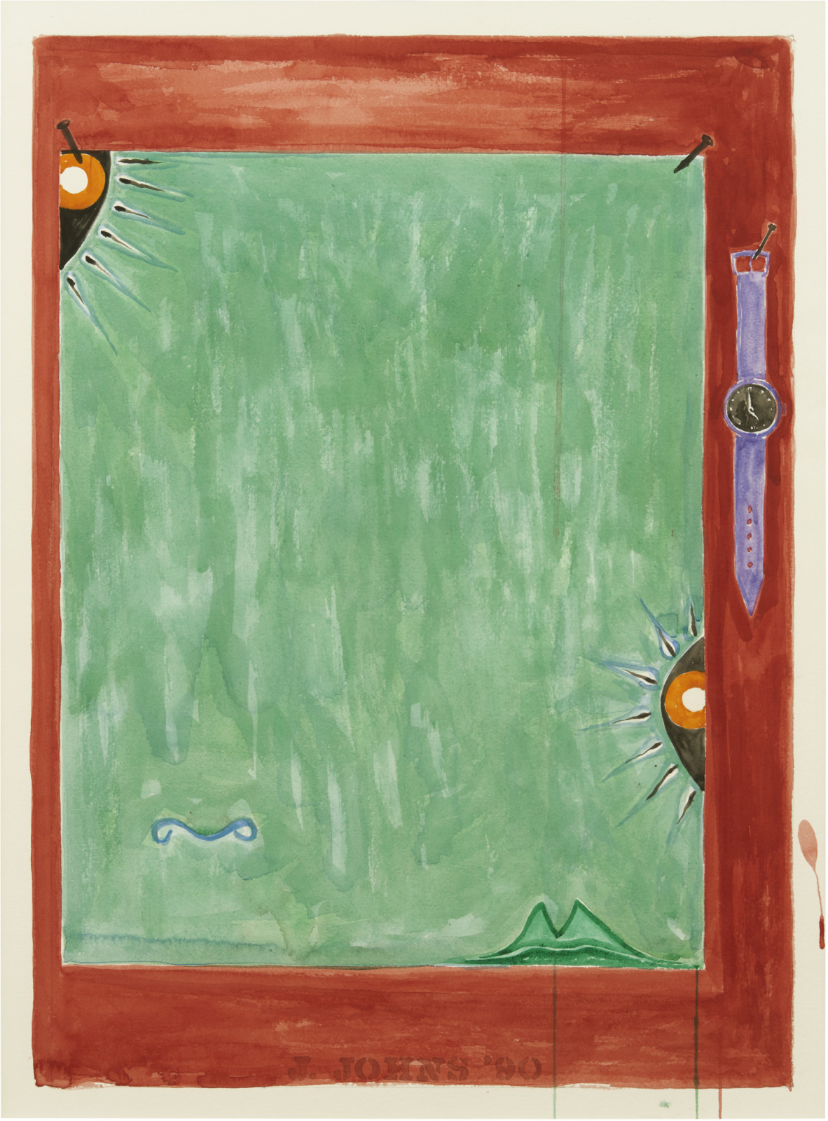 Drawing by Jasper Johns, , dated 1990