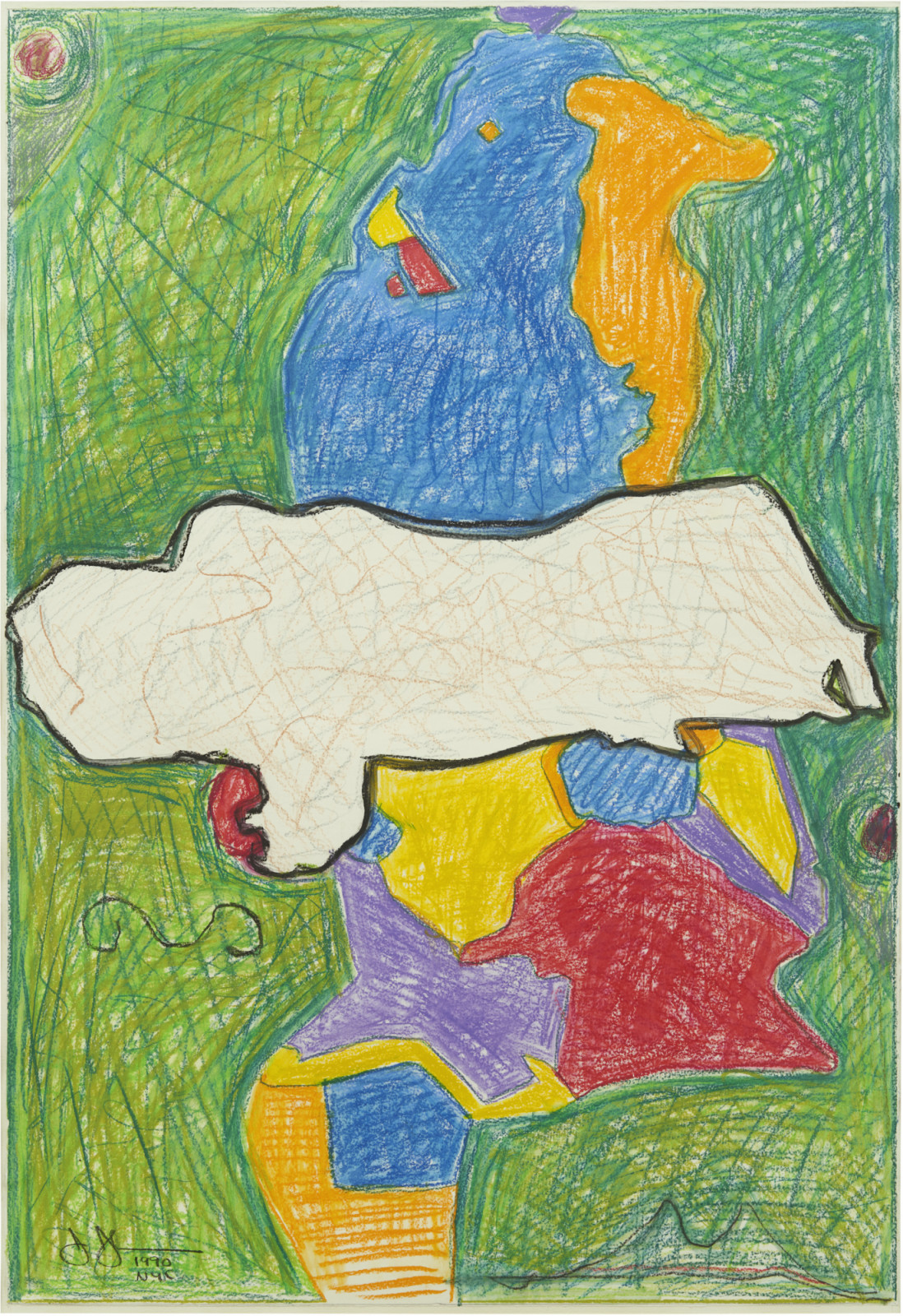 Drawing by Jasper Johns, , dated 1990