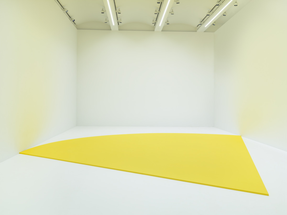 <p><em>Yellow Curve</em> 1990<br />Acrylic on canvas on wood<br />Glenstone, Potomac, MD</p>