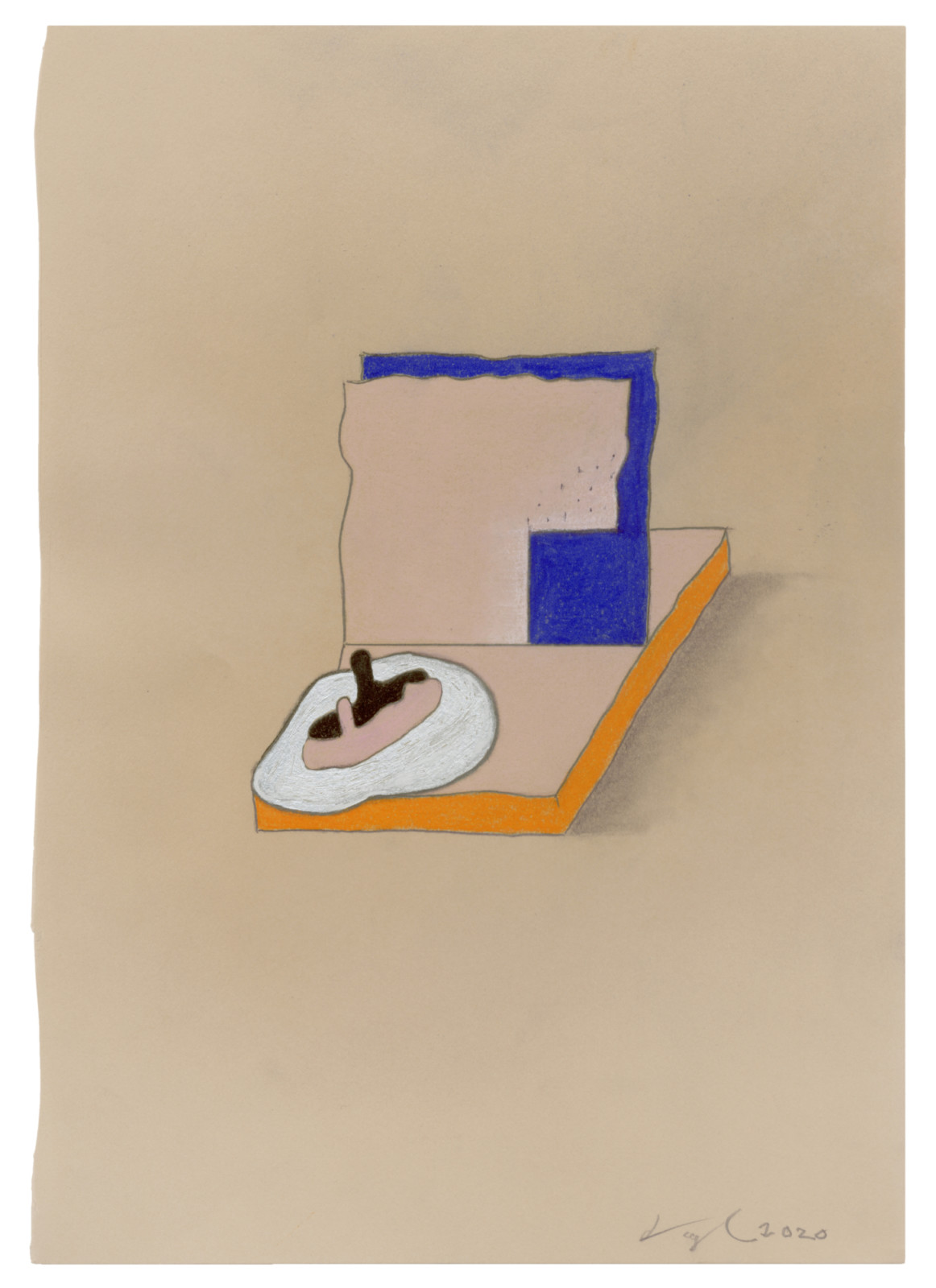 Drawing by Ron Nagle, , dated 2020