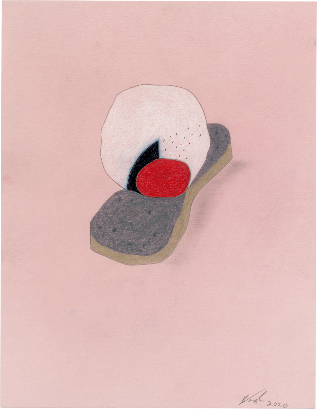 Drawing by Ron Nagle, , dated 2020