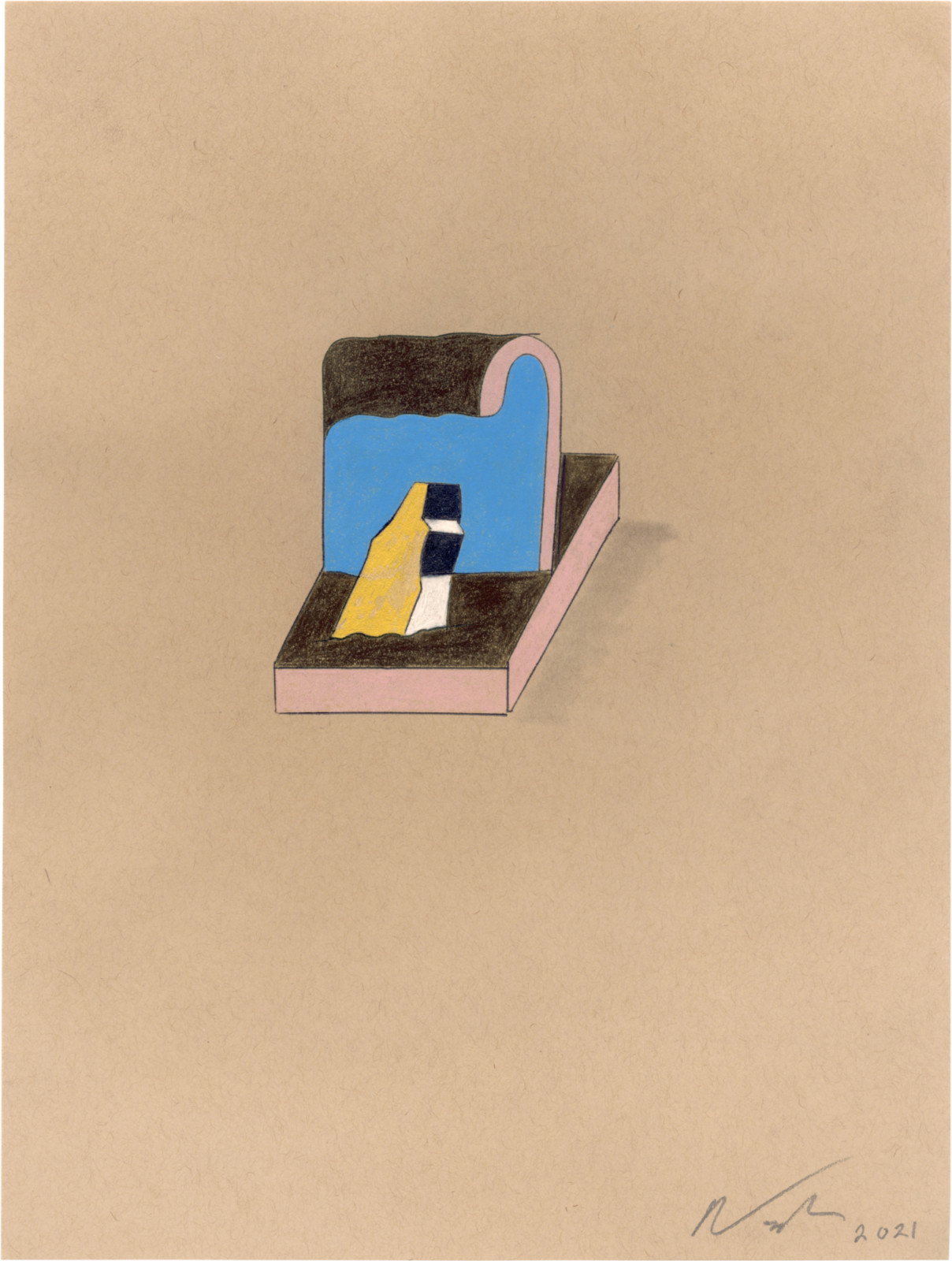 Drawing by Ron Nagle, , dated 2020