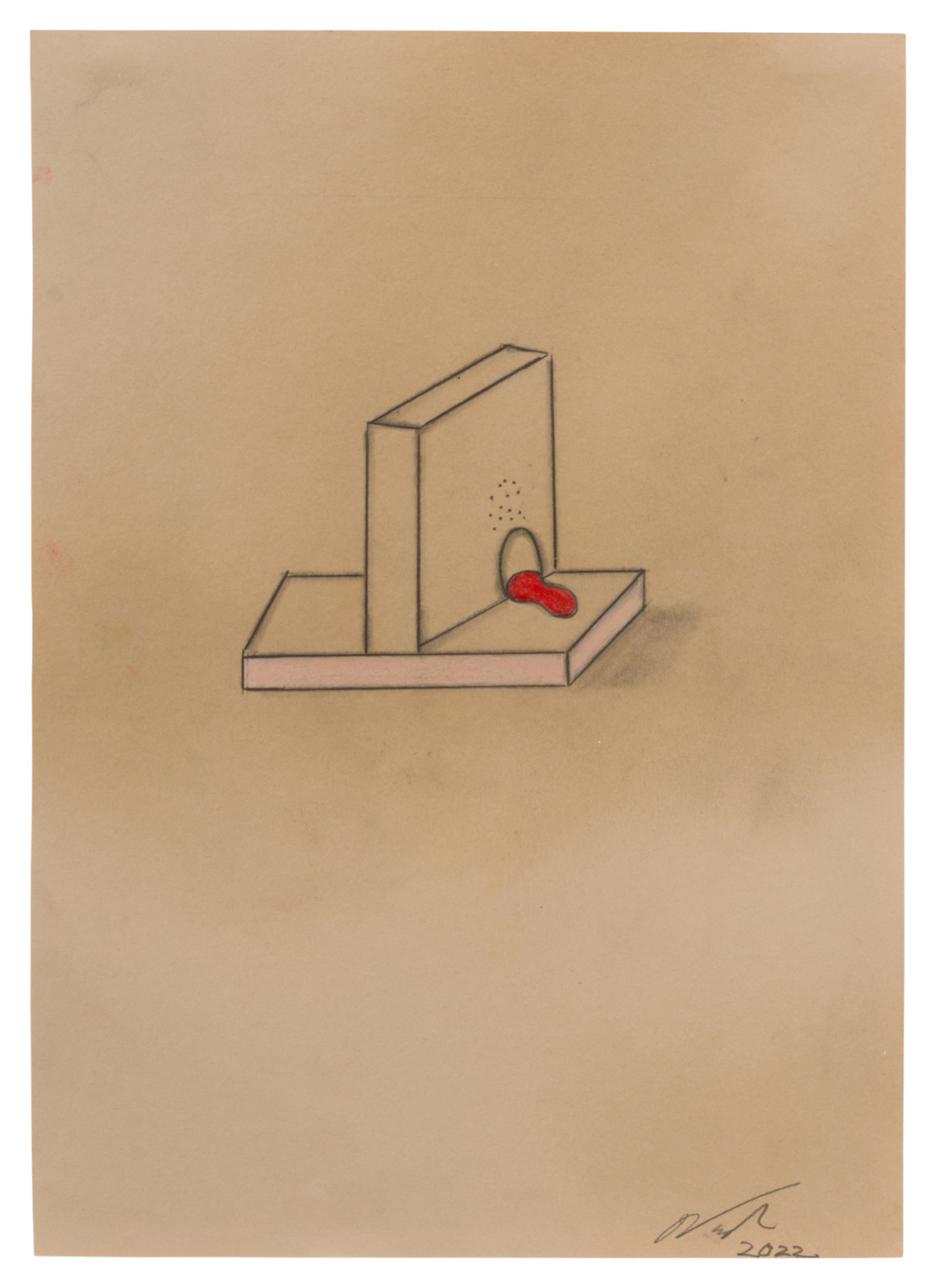 Drawing by Ron Nagle, , dated 2022