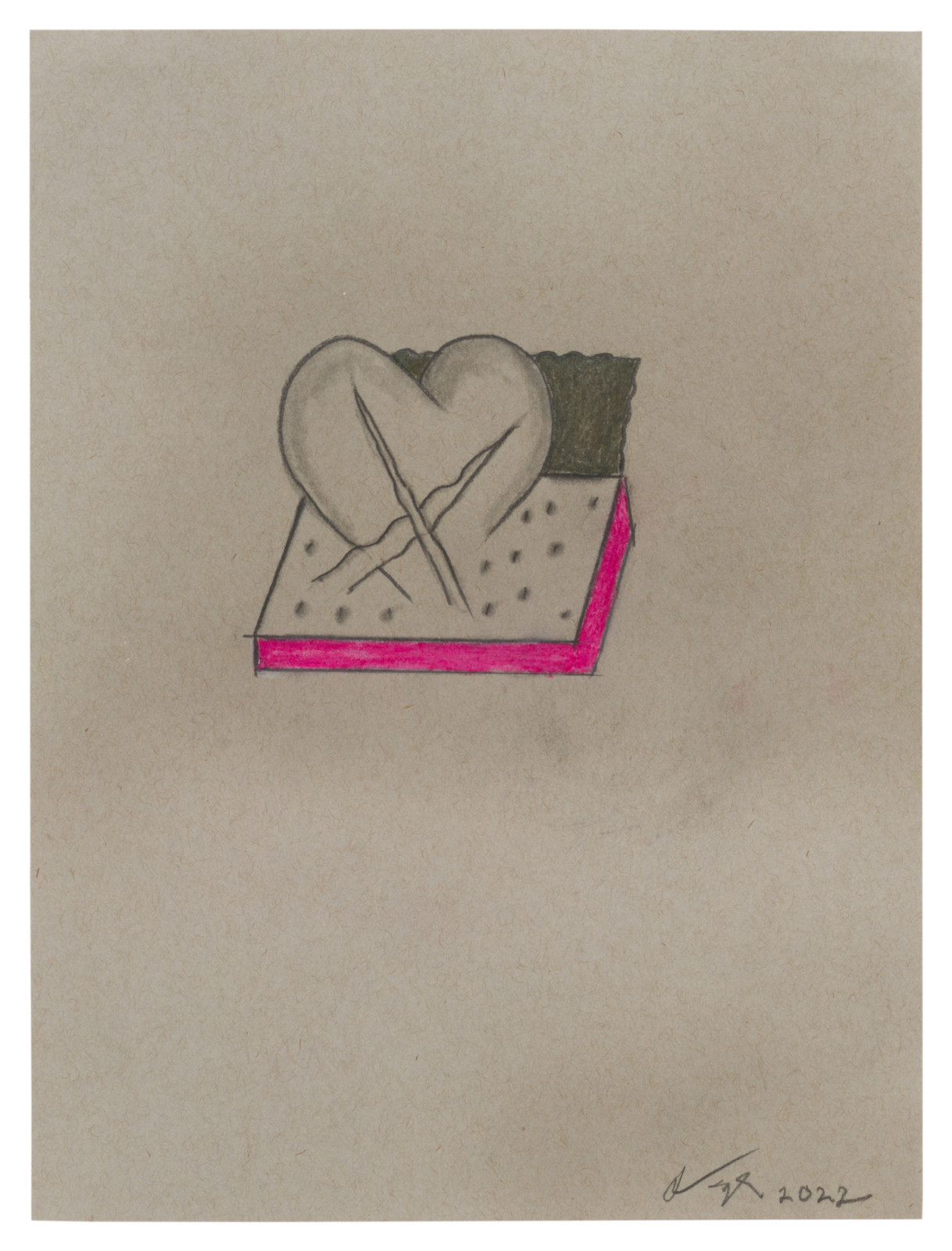 Drawing by Ron Nagle, , dated 2022
