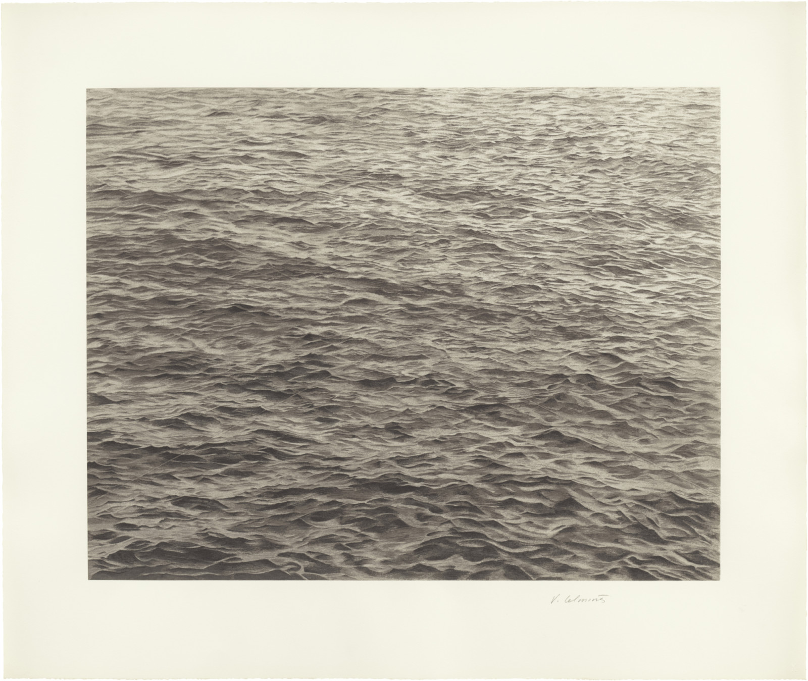 Ocean with Cross #1, VIJA CELMINS Ocean Prints | Matthew Marks Gallery