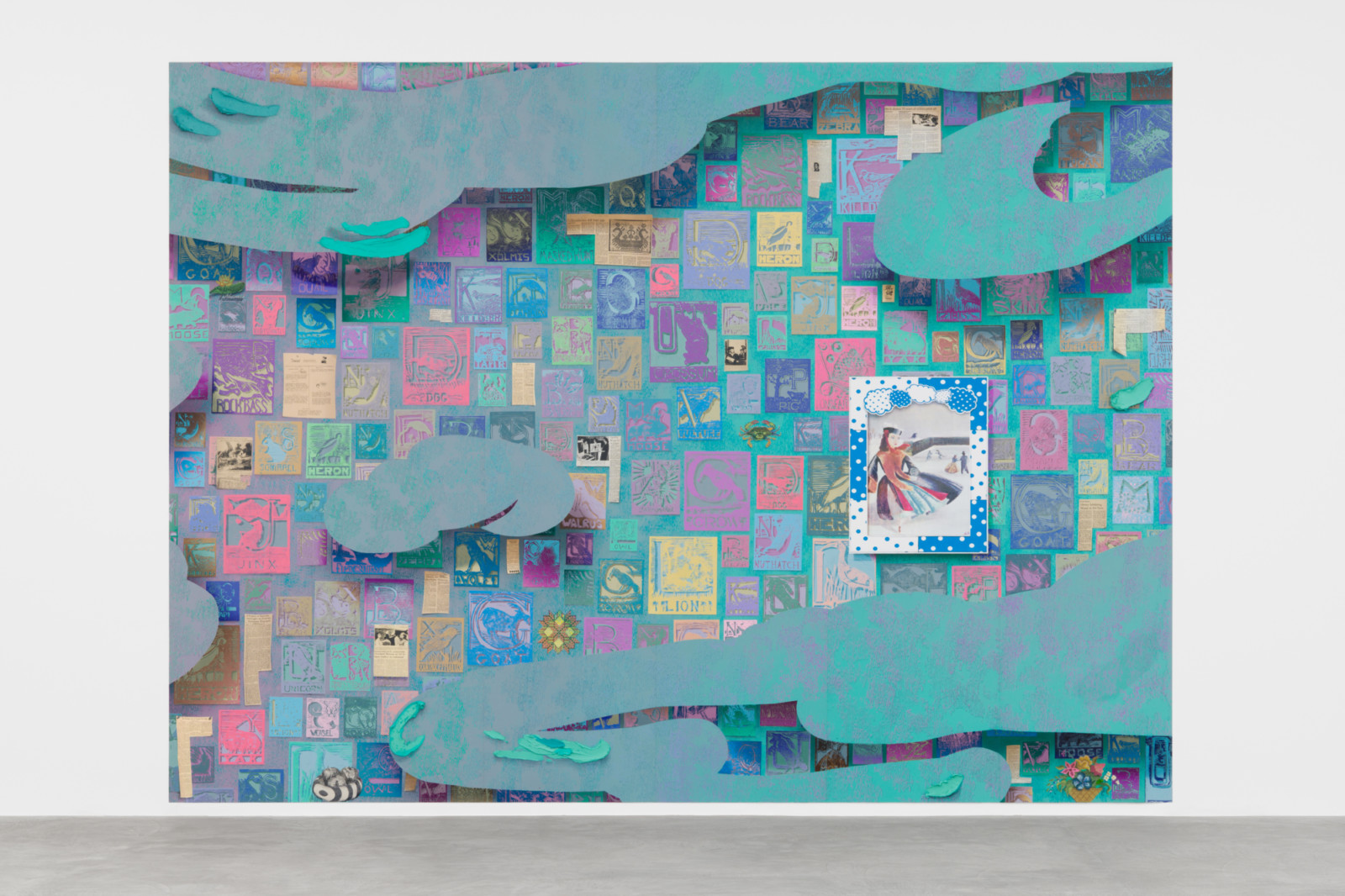 Painting by Laura Owens, , dated 2021–22