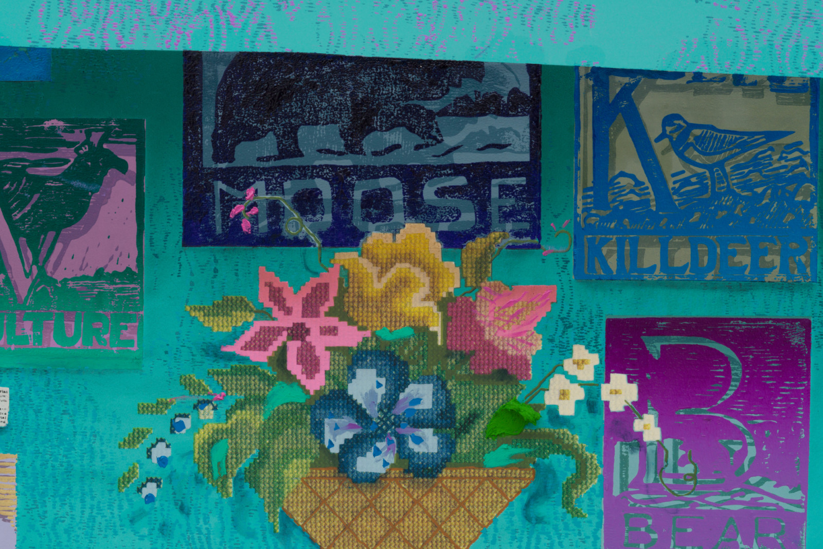 Painting by Laura Owens, , dated 2021–22