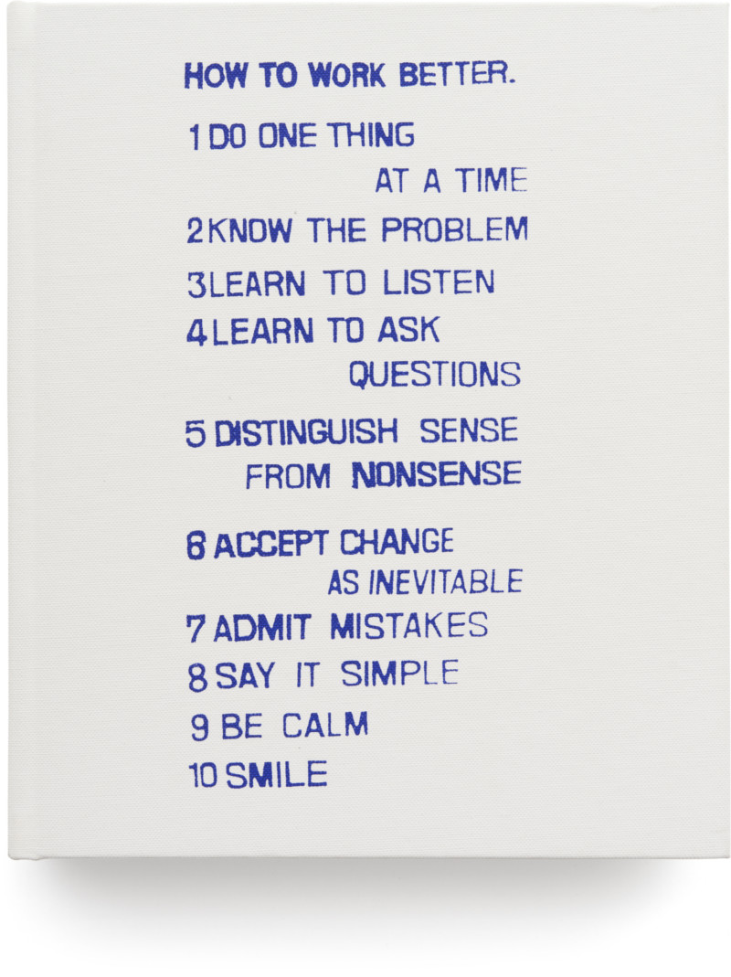 PETER FISCHLI DAVID WEISS How To Work Better | Matthew Marks Gallery