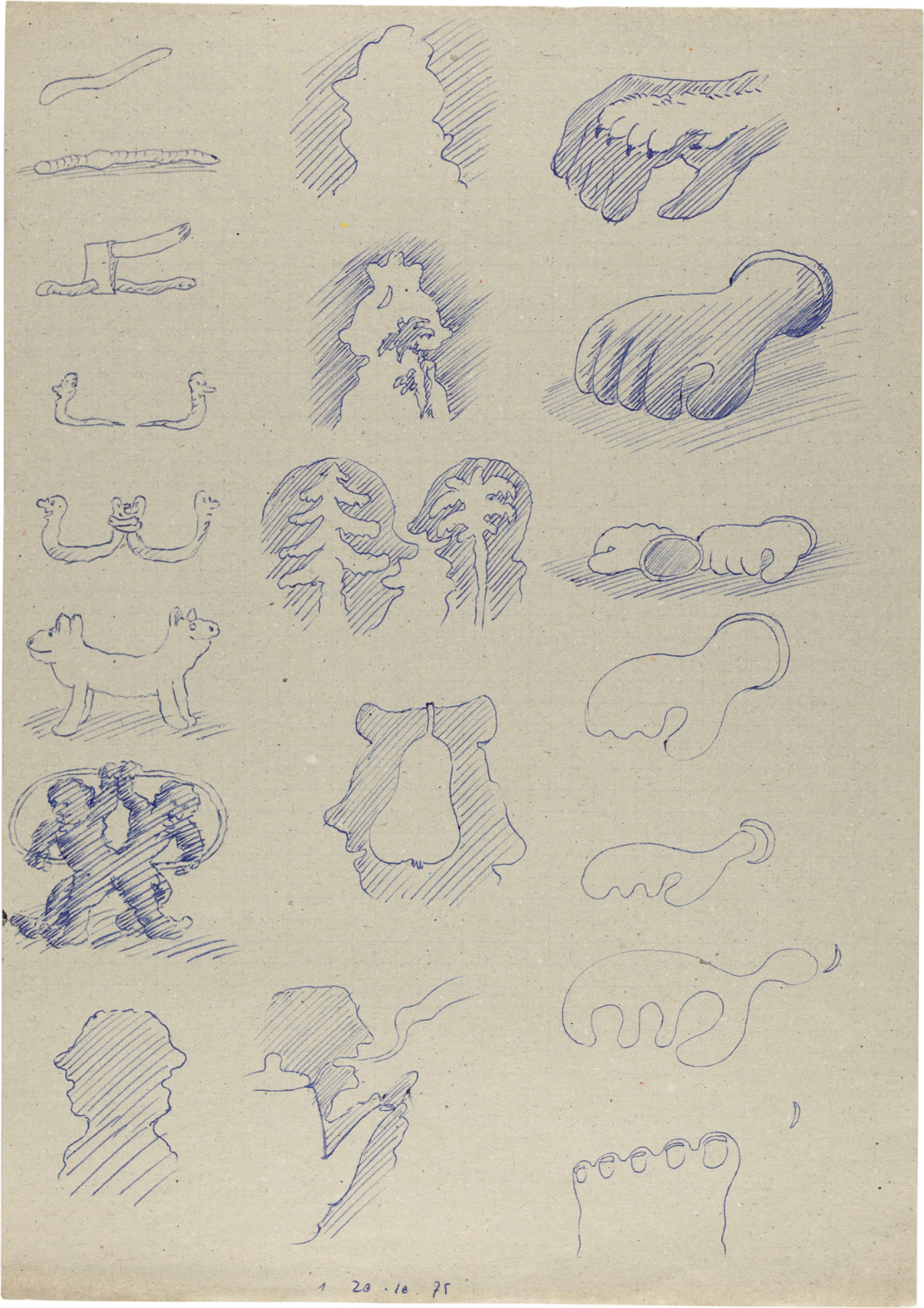 Drawing by David Weiss, , dated 1975