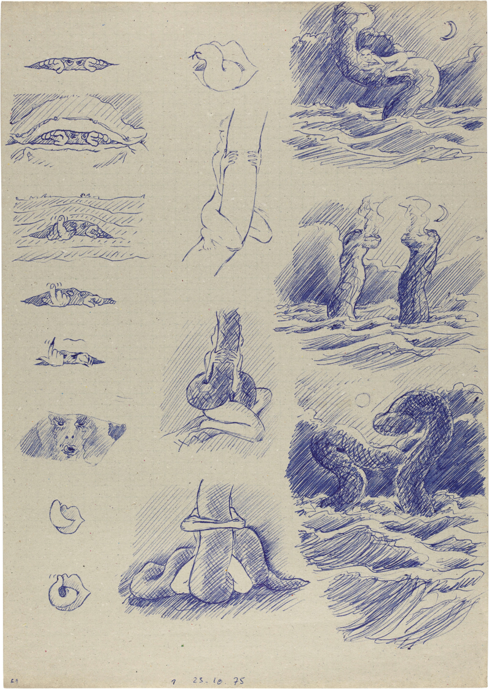 Drawing by David Weiss, , dated 1975