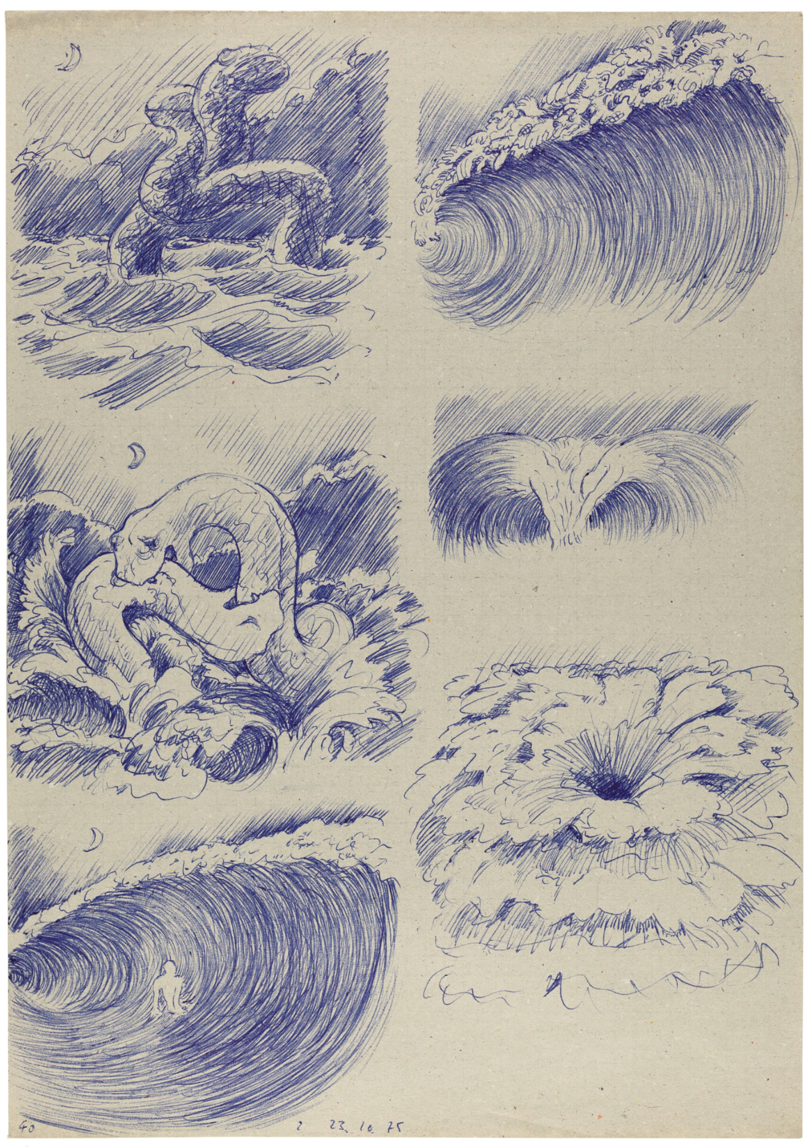 Drawing by David Weiss, , dated 1975