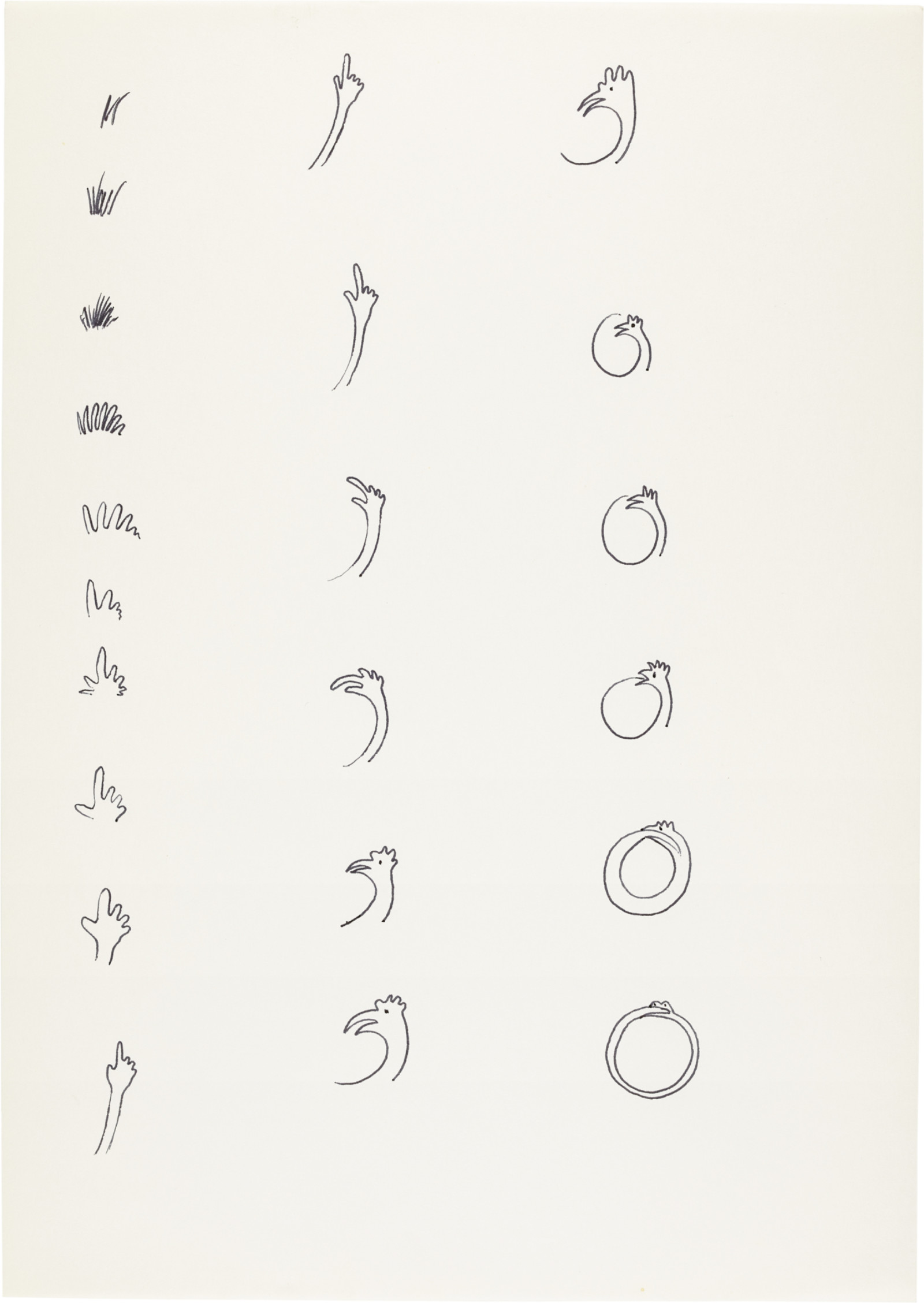 Drawing by David Weiss, , dated 1977