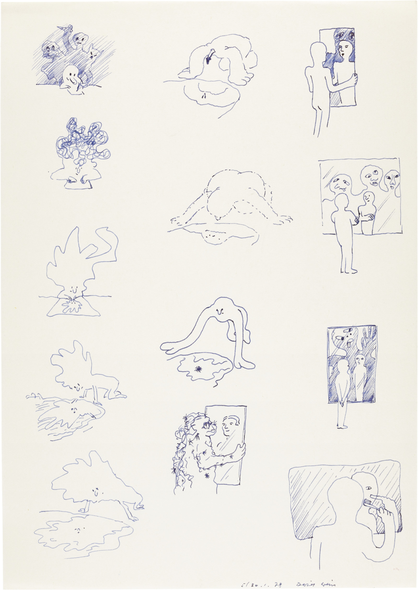 Drawing by David Weiss, , dated 1978