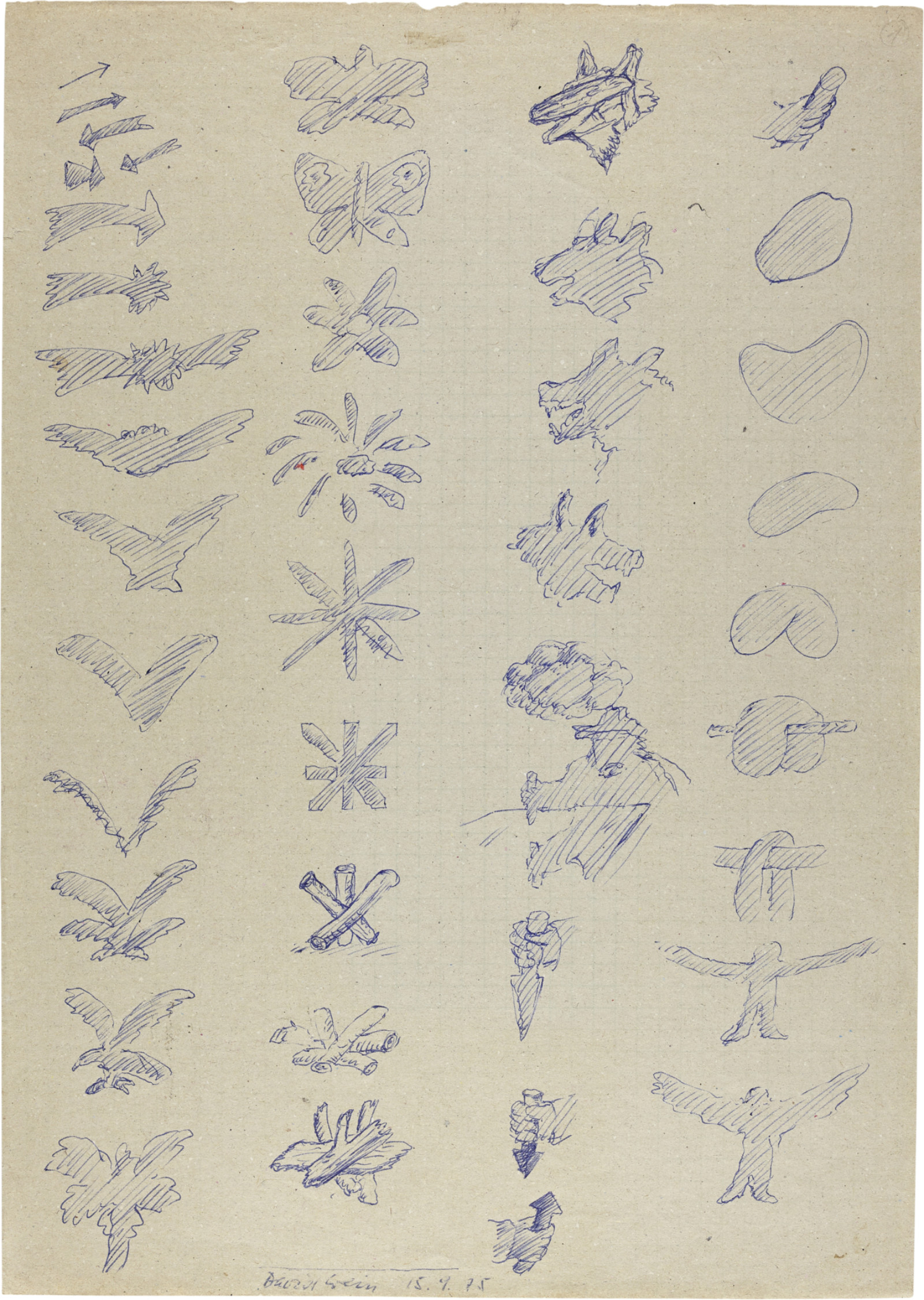Drawing by David Weiss, , dated 1975