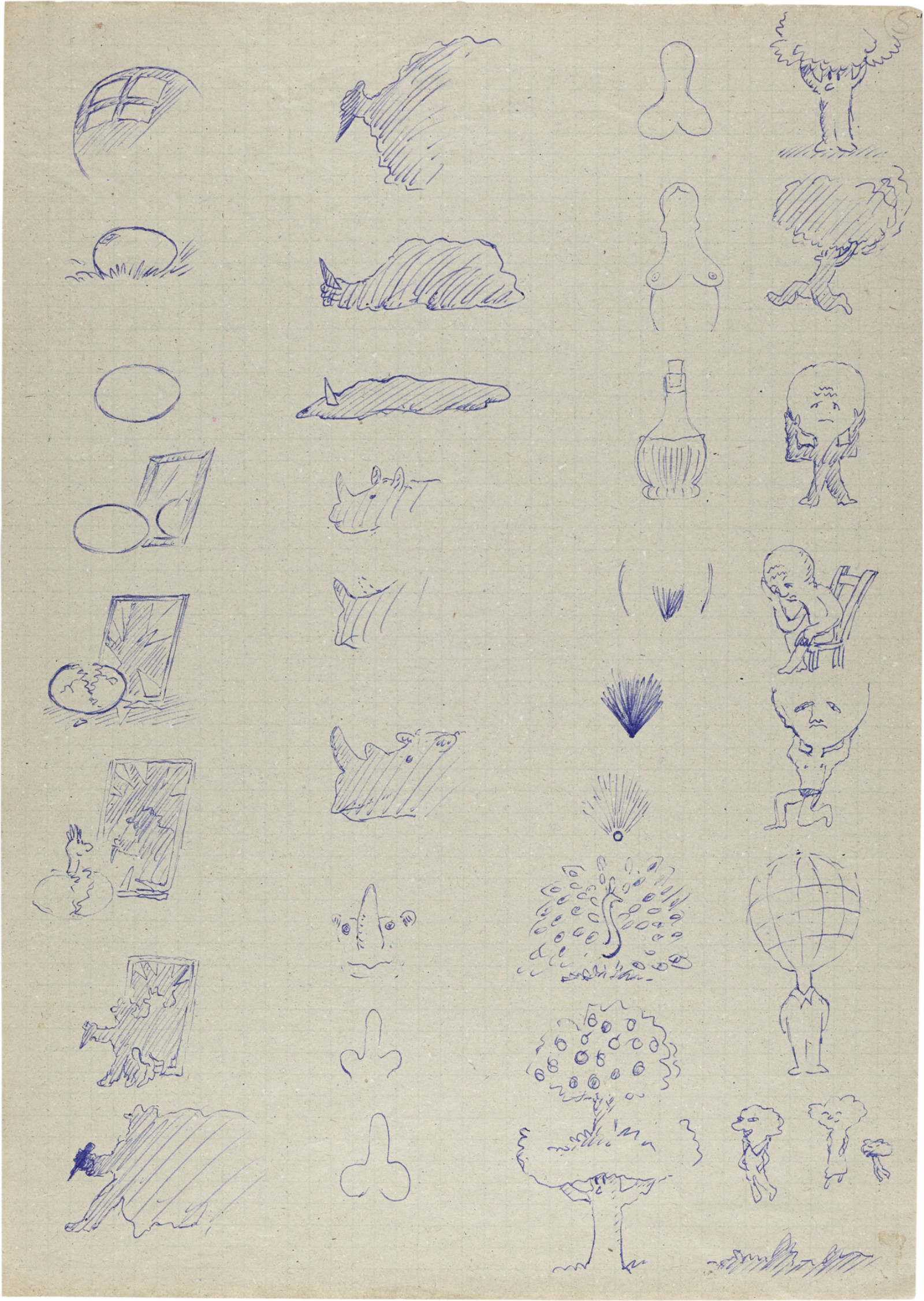 Drawing by David Weiss, , dated 1975