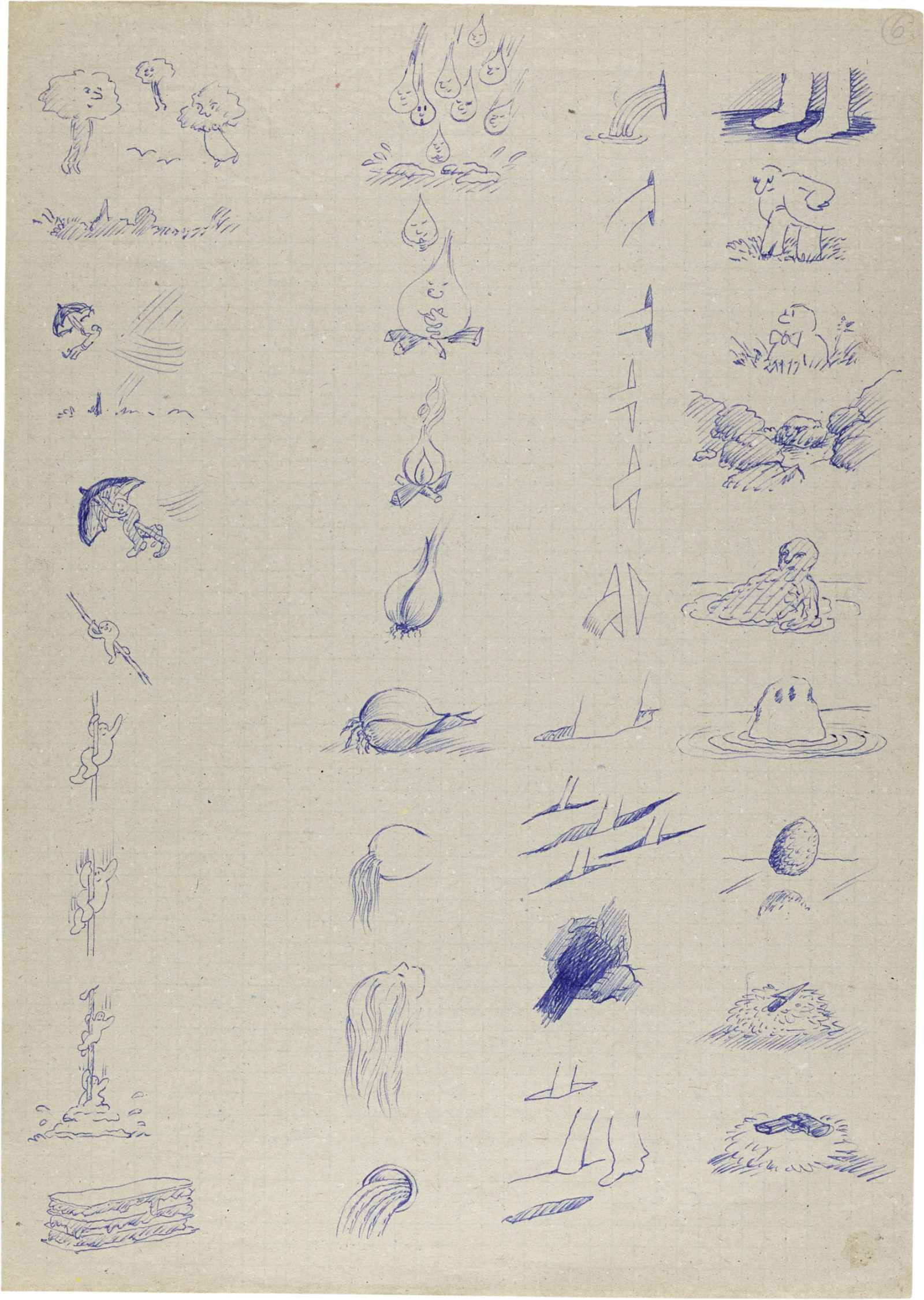 Drawing by David Weiss, , dated 1975