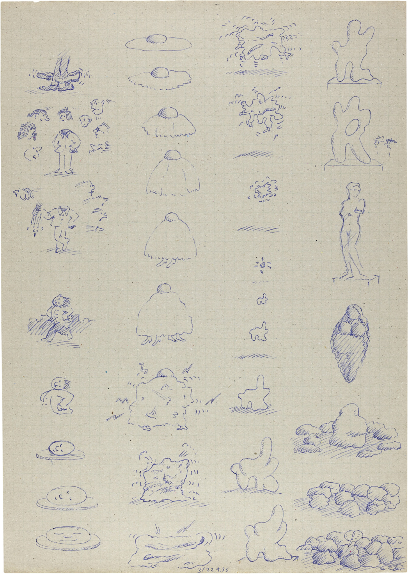 Drawing by David Weiss, , dated 1975