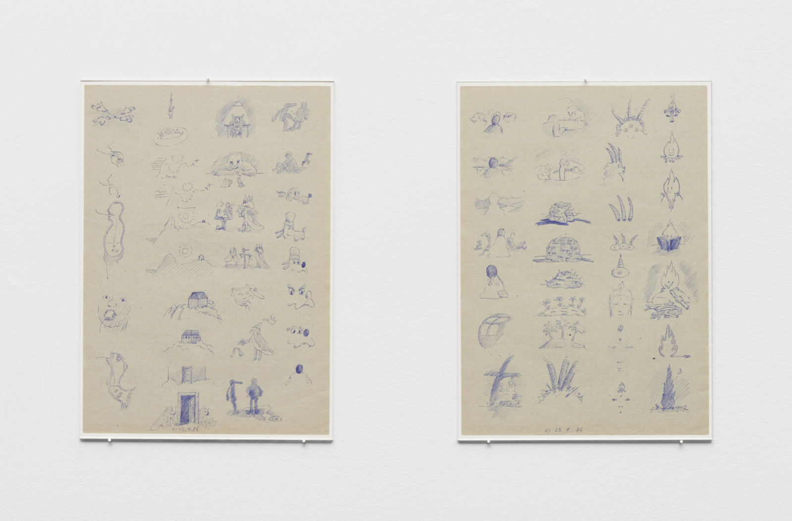 Drawing by David Weiss, , dated 1975